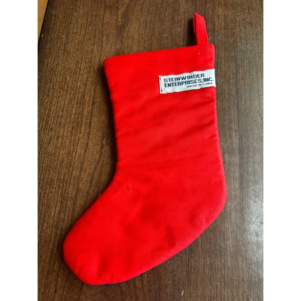 Vintage STEINWINDER needlepoint Christmas stocking candy cane motif